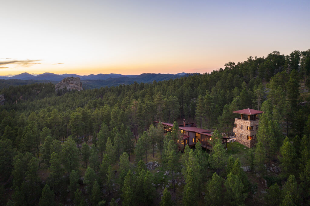 aerial real estate twilight photo black hills